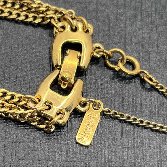 MONET VTG 80's Golden Chain Link Bracelet 6.5" - Picture 5 of 6